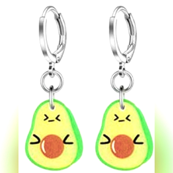 Hypoallergenic Acrylic Dangle Hoop Earrings - Picture 1 of 2
